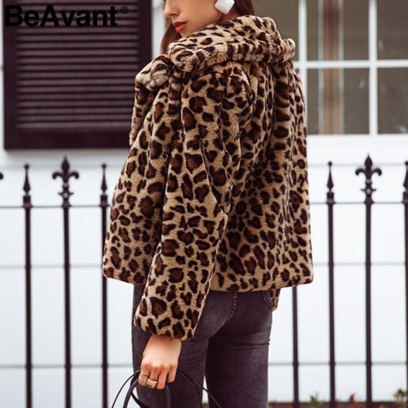 Leopard Print Crop Coat - Picture 2 of 4